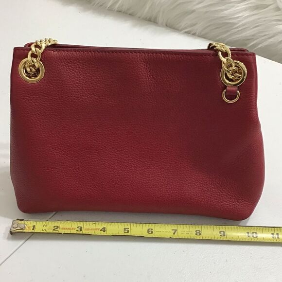 Michael Kors Red Pebble Leather Shoulder Crossbody Bag - Picture 3 of 10
